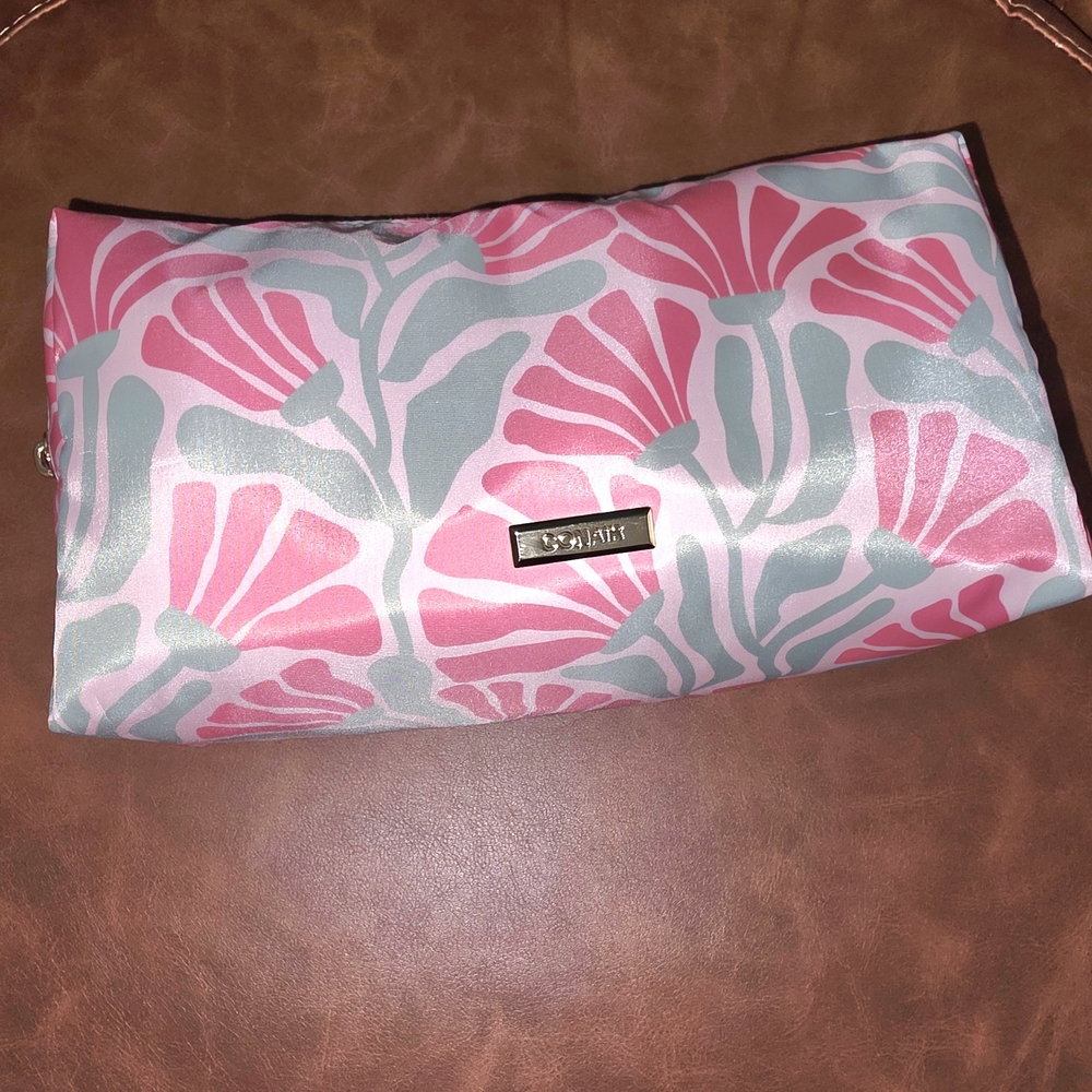 Conair Pink and Gray Floral Pouch
